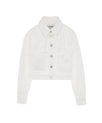 CHANEL 21P デニムジャケット 34 ホワイト 5ET0998 138568172
