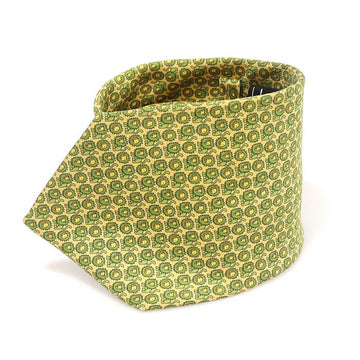 SALVATORE FERRAGAMO 100% Seide gelb-grünes Löwenmuster Krawatte CO74253FE 145011869