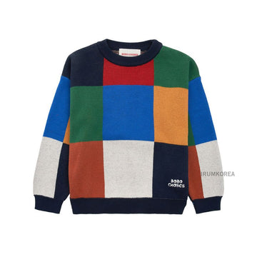 BOBO CHOSES B225AC110 991 (4-9) FW25 キッズ マルチカラー タイル ニット 145023684