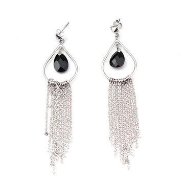 OTHER BRAND ラカッサ ブラッククォーツ 952シルバー フリンジ ピアス 145045409