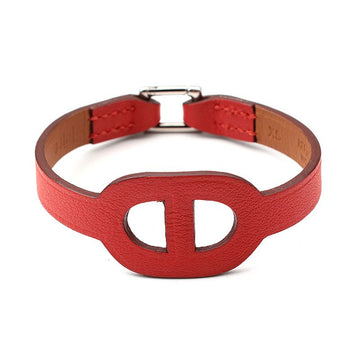 Hermes Orange Chandel Silver Bracelet XS 145046226
