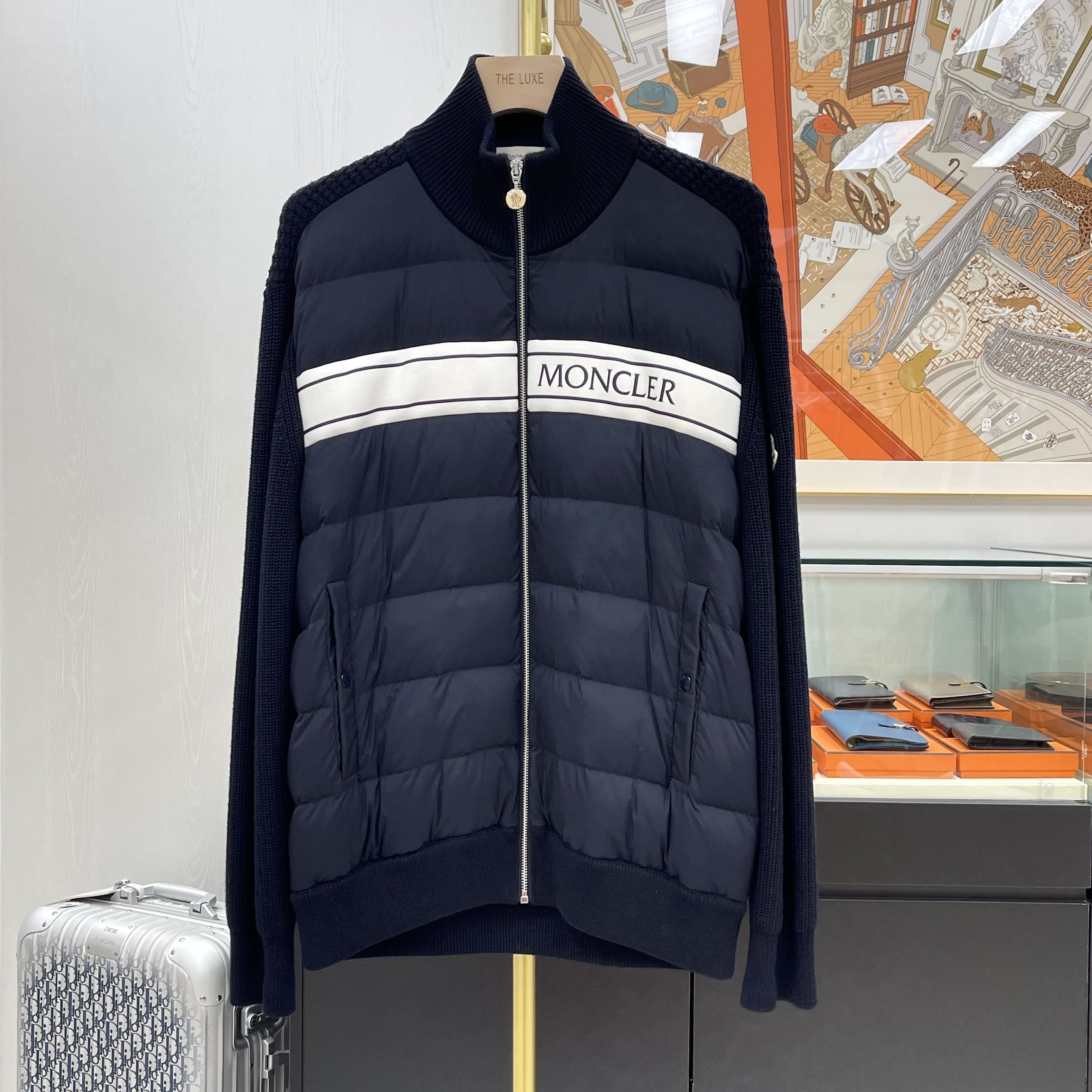 Moncler Padded Knit Zip-Up XXL Navy H20919B00005 145119264 – trenbe