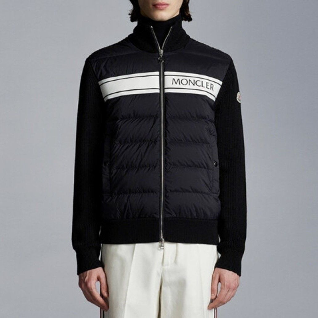 MONCLER ダウン Moncler Padded Knit Zip-Up XXL Navy H20919B00005 145119264 – trenbe