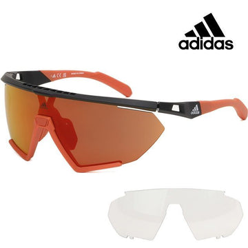 ADIDAS スポーツサングラス 昼夜兼用 マルチレンズ ゴーグル オレンジ ライディング ランニング 05L 145204169