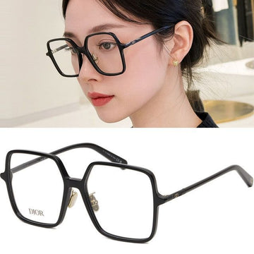 Dior CD50085F 005 Black Square Eyeglass Frame 145224251