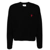 AMI Unisex Chainstitch Herzlogo Strickpullover UKS046 KN0042 001 145239643 [P]