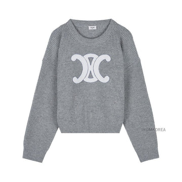 Celine Women's Ribbed Wool Crew Neck Knit 145244757