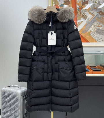MONCLER KHLOE Damen Daunenmantel mit Fuchsbesatz Schwarz 145447508