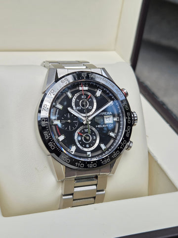 Tag Heuer Carrera 44MM Chronograph Skeleton Back Steel Men's Watch CAR201Z 145448964