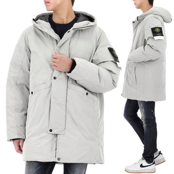STONE ISLAND 25FW Wappen Patch Mikrofaser Twill Hoodie Lange Daunenjacke V0061 143210532