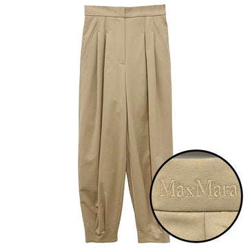 MaxMara KABUKI Wide Leg Cut Cotton Pants Sand 012 2521136111600 145453072