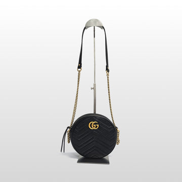 GUCCI GGマーモントラウンドミニクロスバッグブラック550154 145456262