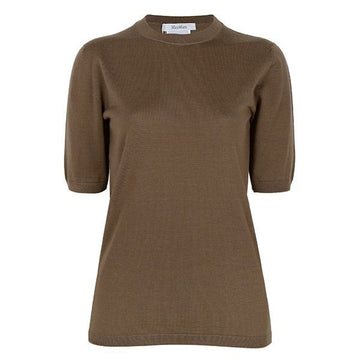 MaxMara Fall/Winter 2025 Hazelnut Brown Jerico Wool Short Sleeve Knit 2521366161 GERICO 004 145492738
