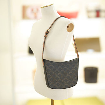 CELINE Triofe Schultertasche 112272CUZ.04LU Canvas Dunkelbraun 145506727