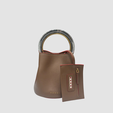 MARNI Paniere Bucket Bag Brown Tote 18x18x16 145510591