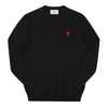 AMI Merino Wollpullover mit Chainstich-Herzlogo 25FW 102128139 [P]
