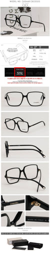 CHANEL Brille CH3448 C622 dünner quadratischer Luxus Acetat Schwarz 140967666 [P]