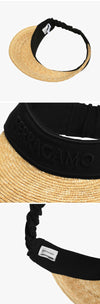 Salvatore Ferragamo Logo Raffia Visor Sun Cap 360772 776236 145239777 [P]