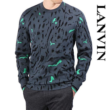 Lanvin Fog Jacquard Crew Neck Knit 145741772