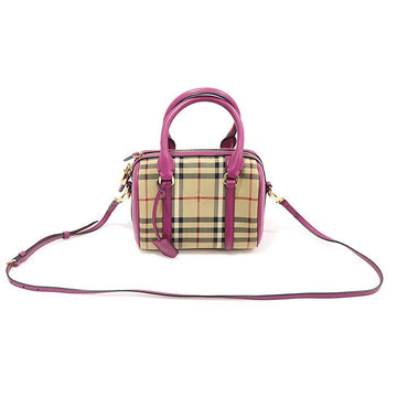 Burberry Horseshoe Check Canvas Alchester Convertible Satchel Small 2WAY 39729201 145747065