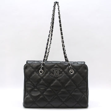 CHANEL Schwarze Lammleder Hampton Stitch Chain Schultertasche 145752470