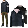 THOM BROWNE Leichte Steppjacke mit schrägem Aufnäher MJD022X 145763551 [P]