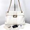 Fendi Glazed Maxi Baguette Chain Shoulder Bag White (8BT143) 145772726 [P]