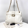 Fendi Glazed Maxi Baguette Chain Shoulder Bag White (8BT143) 145772726 [P]