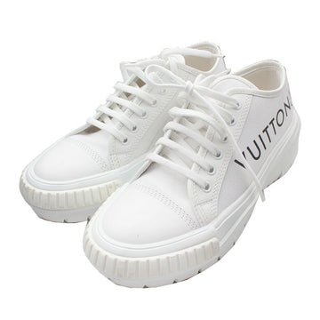 LOUIS VUITTON アイボリーモノグラムディテールスニーカー37.5 145776289