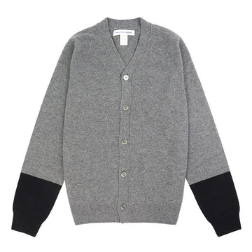 COMME DES GARCONS Grau V-Ausschnitt Zwei-Ton Wolle Strickjacke FZ-N109 3 145808469