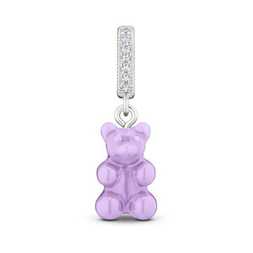 Crystal Haze Jewelry Nostalgia Bear-Lavender-Pave Connector Silver 41496035