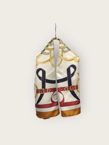 HERMES Beige Gürteltuch Crop Printing Carré 90 145817870