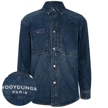 WOOYOUNGMI ブルーコーデュロイデニムバックロゴシャツ W253SH27988L 145872475
