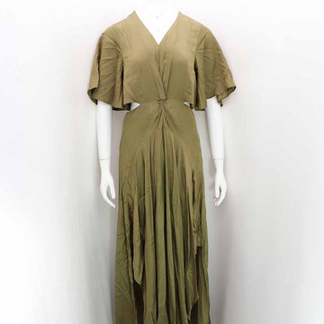 MAJE ツイストカットアウトサテンマキシ半袖ロングドレスkk04838592 145878169