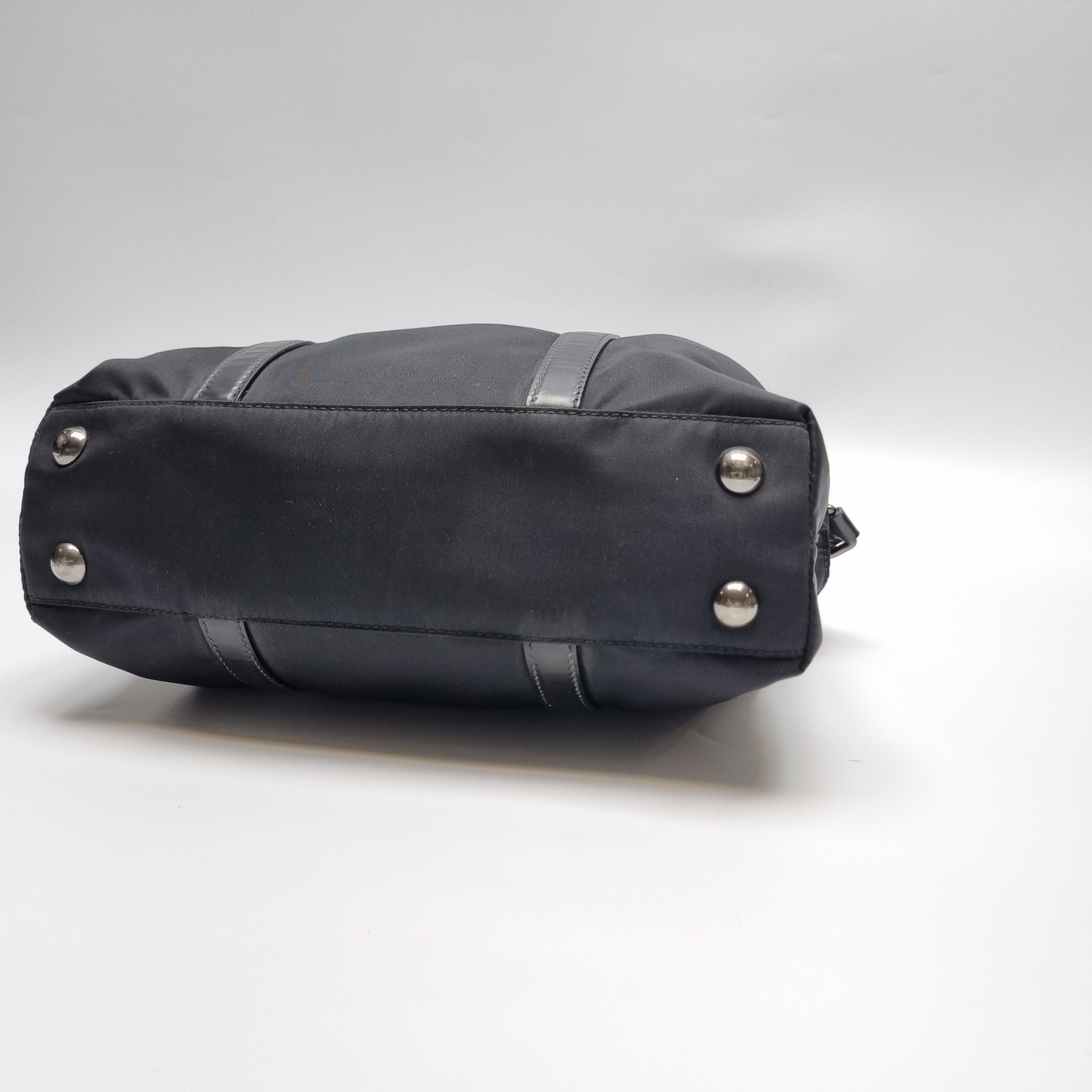 Prada Black Nylon & Leather 2WAY Tote Crossbody Bag (Removable