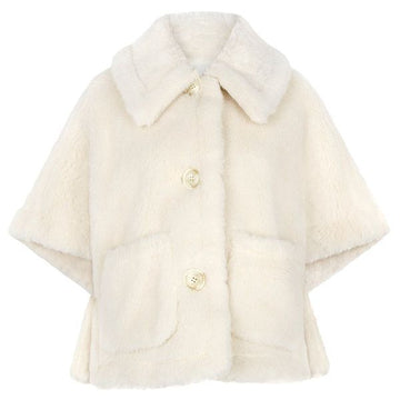 MaxMara Bianco Newterzo Teddy Cape 25FW 001 145901660