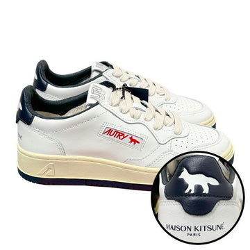 AUTRY オートリ X メゾン キツネ レディース メダリスト レザー スニーカー ホワイト ネイビー (AULWMK01) 145903283