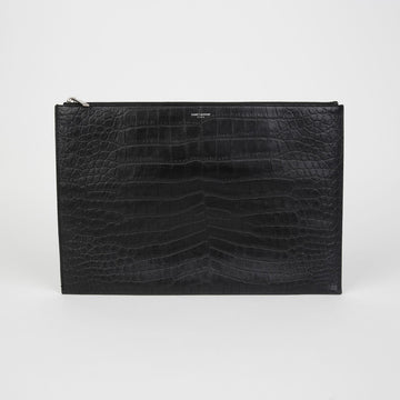 SAINT LAURENT 378261 Logo Large Clutch 145489367