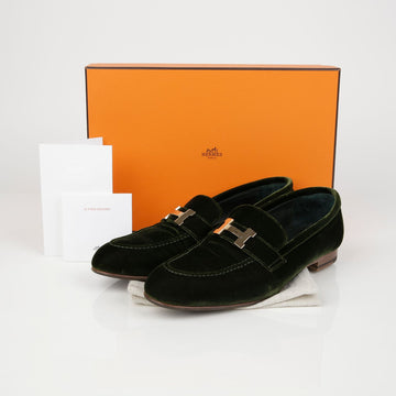 Hermes H192170Z Velvet Paris Loafer 39.5 145681071
