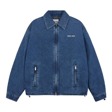 Miu Miu Cashmere Denim Bomber Jacket 145936030 [P]