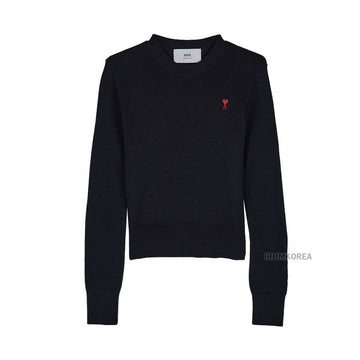 AMI Women's Wool De Que He Knitted Sweater FKS826 001 009 FW25 145966008