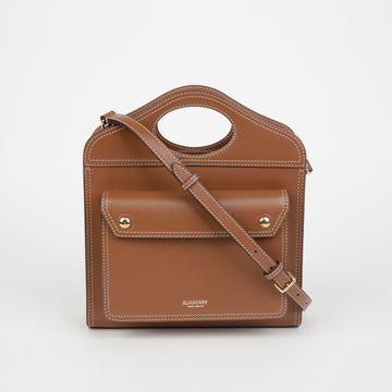 Burberry Topstitch Pocket Tote Shoulder Bag 8014776 145821047