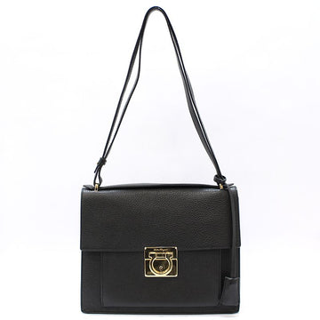 Salvatore Ferragamo Black Leather Gancini Marisol Top Handle Shoulder Bag 21 O014 146055756