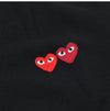 COMME DES GARCONS PLAY Double Red Heart Aufnäher V-Ausschnitt Unisex Cardigan AX-N058-051 1 144764643 [P]
