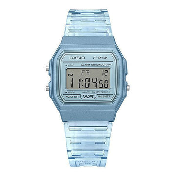 Casio Digital Square Vintage Retro Transparent Unisex Resin Watch F-91WS-2 145697879