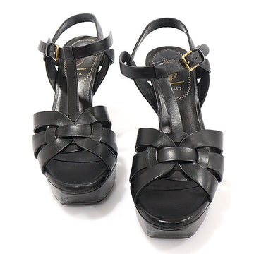 SAINT LAURENT Schwarze Leder Tribute Plattform Riemchensandalen Damen 35 CO45106YSL 146229794