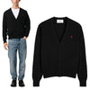AMI Heart Logo Wool Cardigan HKC361 001 146234791 [P]