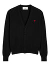 AMI Heart Logo Wool Cardigan HKC361 001 146234791 [P]