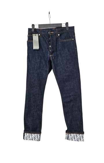 Dior Oblique Slim Fit Blue Cotton Denim 193DS10C226X 146239562