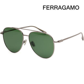 SALVATORE FERRAGAMO Sonnenbrille SF308S 044 Oversize Metallrahmen Metal Boeing Double Bridge 139988704